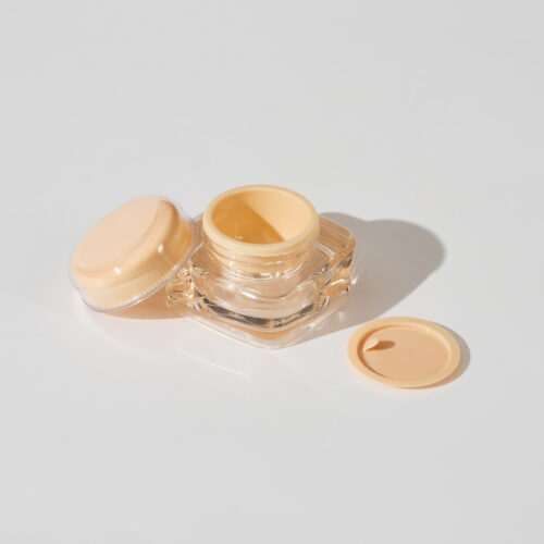 Modular Square Cosmetic Packaging with Dual Lids - Luxury Plastic Jar Collection for Brands
