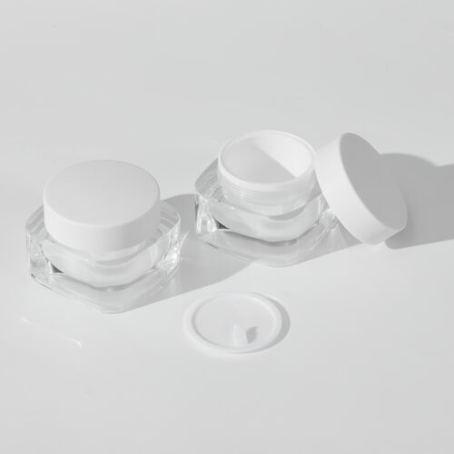 Square Transparent Premium Plastic Cosmetic Jars with PP Insert - Wide Compatibility for Luxury Creams & Serums